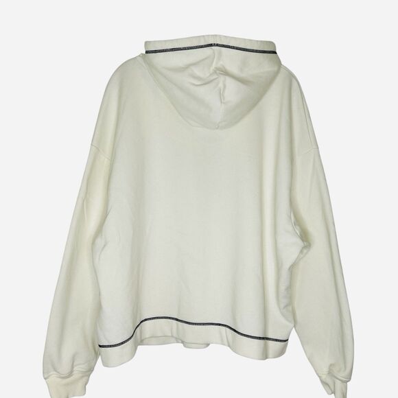 Yitty Lizzo Brand Women's Soft Sweatshirt Hoodie 2X Ivory Cream Black Stitching - Picture 4 of 9